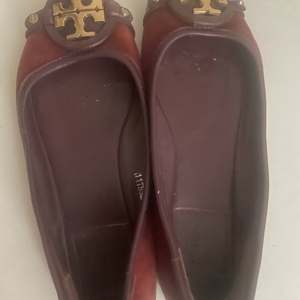 Tory Burch Ballet Flats Leather Maroon For Women - Picture 3 of 10